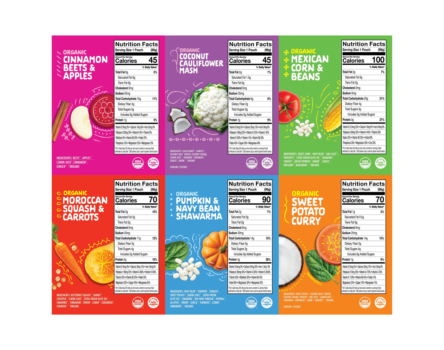Variety Pack Organic Baby Pouches - lil'gourmets