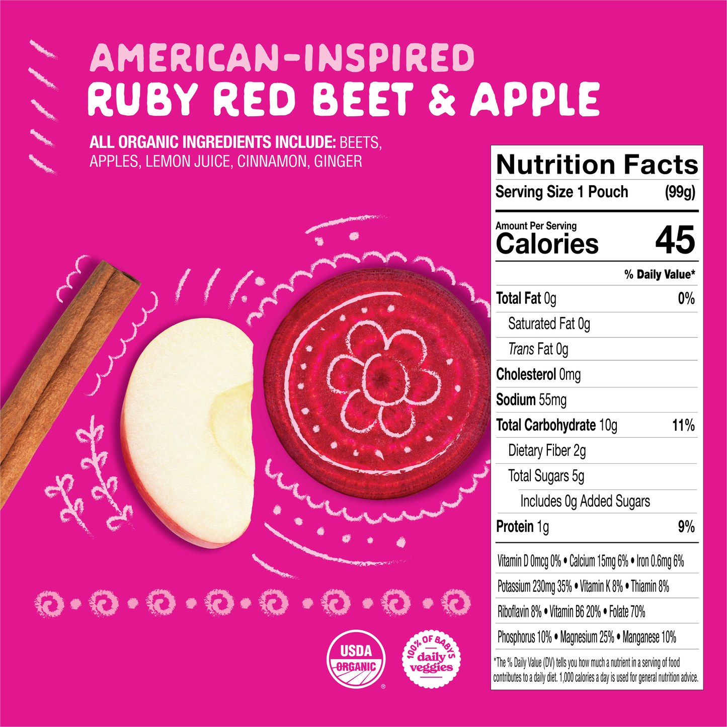 Ruby Red Beet & Apple Nutritional Panel